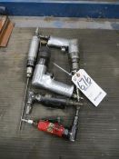 Five assorted pneumatic tools