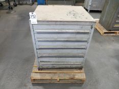 Five drawer modular cabinet plus contents
