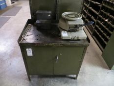Cabinet plus contents including Marsh Stencil Machine, M/N S-48-R