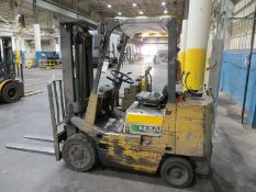 TCM LP Forklift, double mast, 4' forks, 5,000lb capacity, M/N FCG25N6T, hours and condition unknown