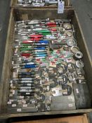 Crate of go/no go gauges and snap ring gauges