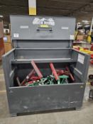 Rock River Job Box With (15) Various Size and Manufactures Reel Stands Including Greenlee