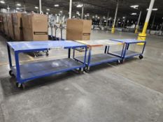 (3) Vestil Model DH-PH4-3472 4,000Lbs Capacity 2-Shelf Metal Carts