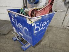 Vestil 2CU YD 4,000Lbs Capacity Self Dumping Hopper Model D-200-MD and Contents Including Reel Stand