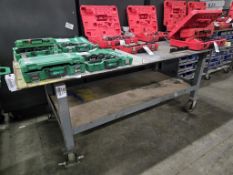 2 Tier Steel Framed Work Bench w/ Heavy Duty Casters, 48