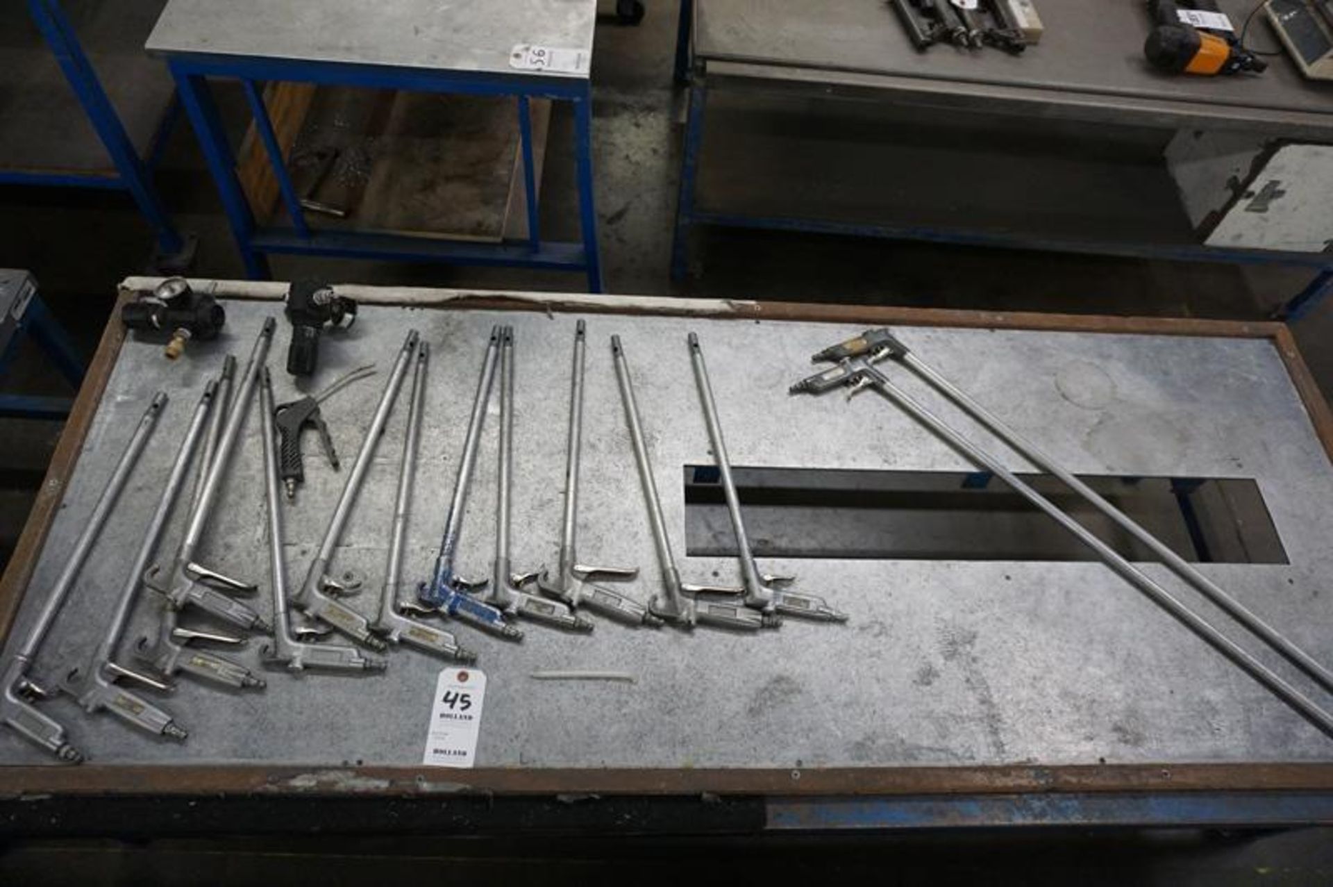 (15) Assorted Air Guns with (2) NORGREN air Regulators