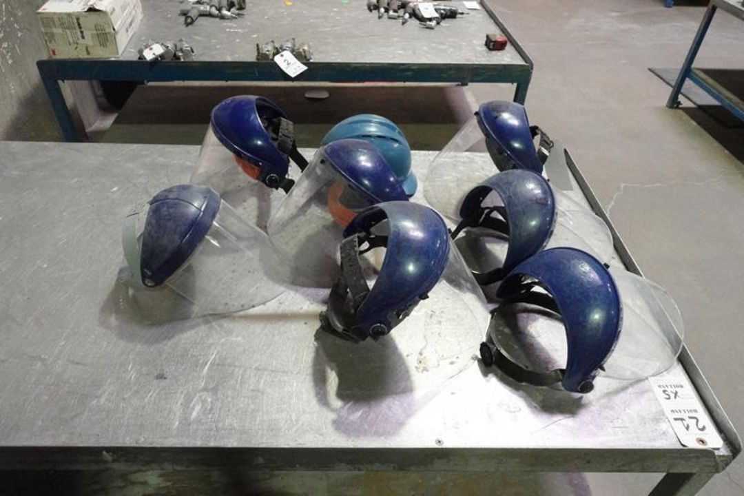 Lot of Assorted Polycarbonate Face Shields - Includes (1) Safety Helmet - Image 1 of 2