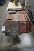 (4) Workstation Pedestals, adjustable angle, with leather covers