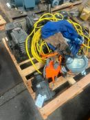Pallet of Worm Reducers and electric cord and lights