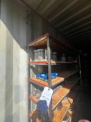 Contents of shelf unit, flanges, electrical connectors