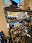 Shelf Unit and contents, water filter, remotes, computer componants