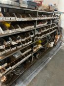 Contents of shelf unit, rod ends, anchor bolts, grease certs, hose clamps