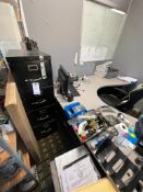 Desk Unit w/ Leather Chair and Filling Cabinet