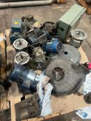 Pallet of small electric motors, blower, pump