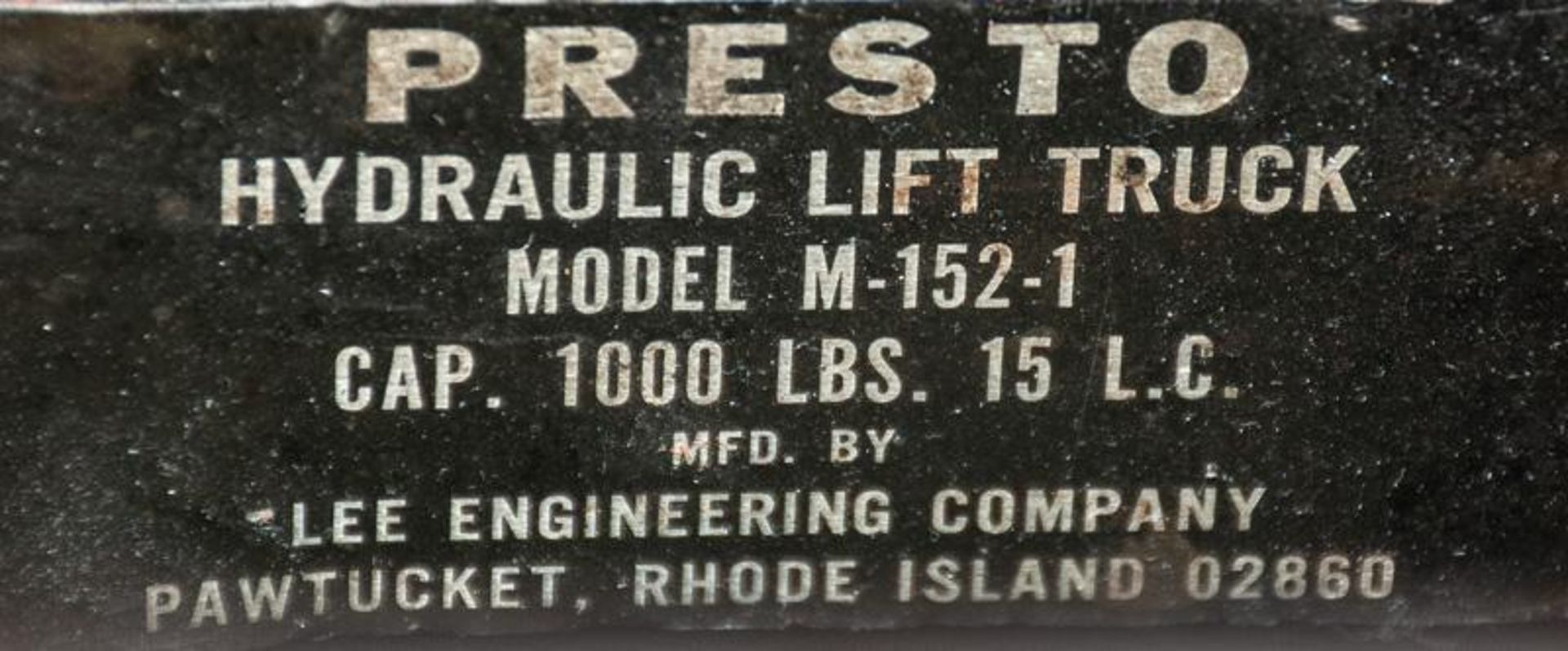 Presto Mdl. M152-1, Die Lift Cart, 1,000 Lb. Cap. - Image 3 of 3