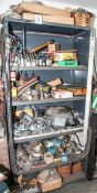 Shelving Unit And 2-Drawer Stand W/ Contents