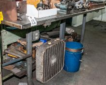 Workbench With Steel Legs/Wood Top, Wood Top Is Covered In Metal Approx. 85 X 34 X 36