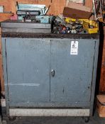 Short 2-Door Cabinet W/ Contents, Taps, Drill Bits, 24 X 18