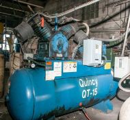 Quincy QT15 15hp Air Compressor, Mdl. QT15ST1500002, S/N 5116197, 230/460v, 3ph, 120gal. Horizontal