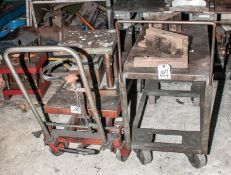 Shop Cart And Foot Operated Manual Lift Cart, NO Contents