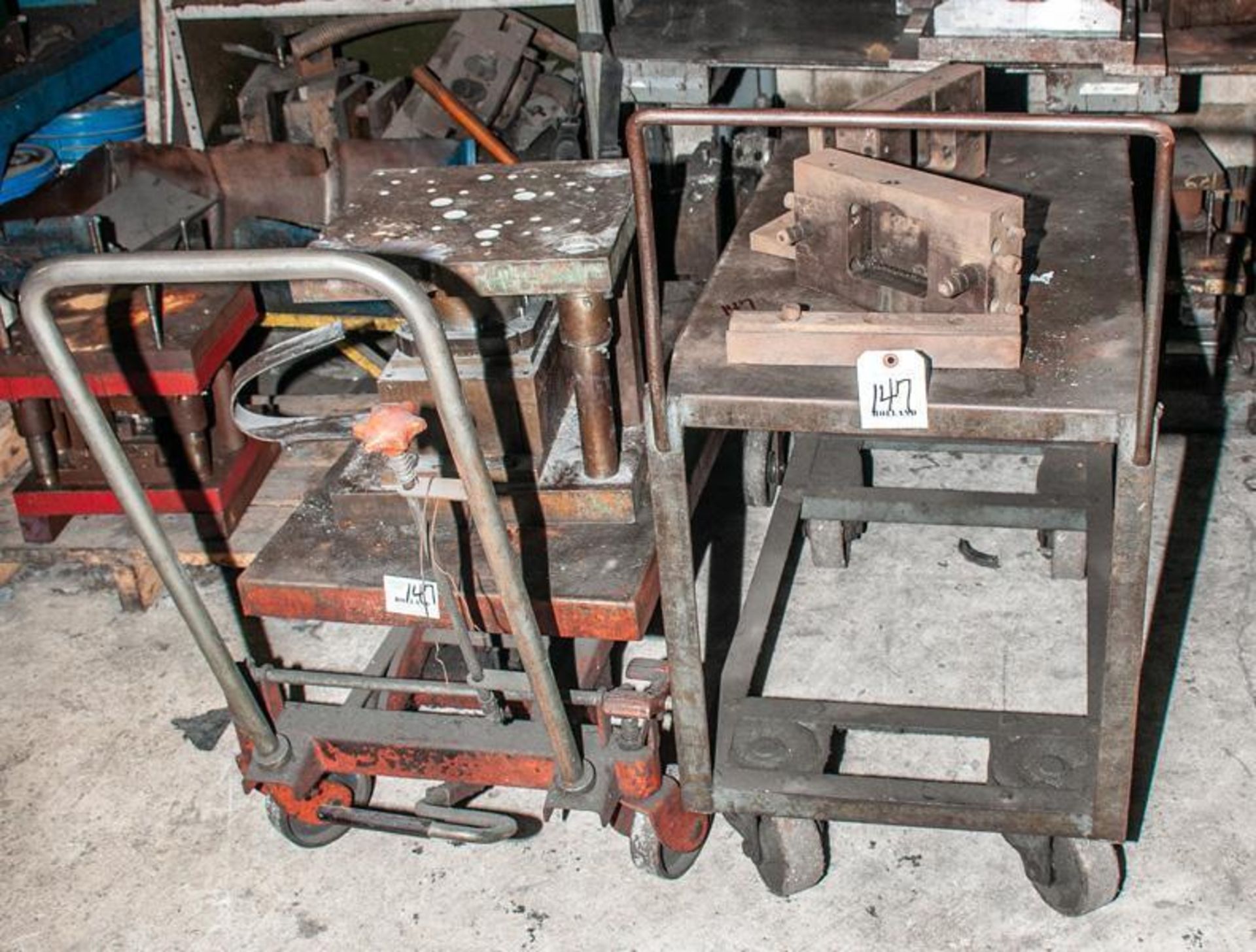 Shop Cart And Foot Operated Manual Lift Cart, NO Contents