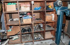 Wooden Cubby Rack (16) Cubbies And Rolling Wooden Cart - NO Contents, Cubby Rack Approx. 76 X 26 X 6