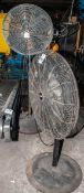 (2) Pedestal Fans (1) Central Machinery (1) Dayton