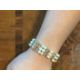 A CULTURED PEARL THREE ROW GOLD BRACELET - Image 4 of 4