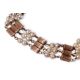 A CULTURED PEARL THREE ROW GOLD BRACELET - Image 3 of 4