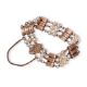 A CULTURED PEARL THREE ROW GOLD BRACELET - Image 1 of 4