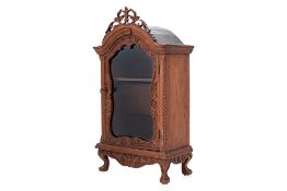A SMALL TEAK 'PERFUME' VANITY CABINET