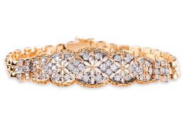 A DIAMOND 'FLORAL' BRACELET