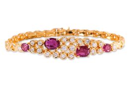 A RUBY AND DIAMOND BRACELET