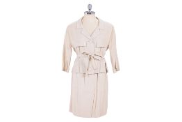 A BALENCIAGA SILK JACKET AND MATCHING SKIRT