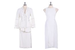 A STELLA MCCARTNEY CONTRAST STITCH SET AND PLEATED DRESS