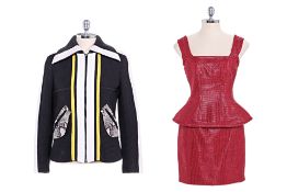 A CARVEN TRACKSUIT JACKET AND RED MATCHING SET