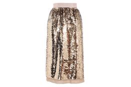 A DOLCE & GABBANA GOLD SEQUINED SKIRT