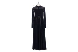 A JIL SANDER LONG BLACK MESH DRESS