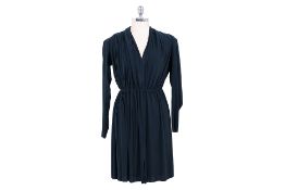 A LANVIN NAVY PLEATED DRESS