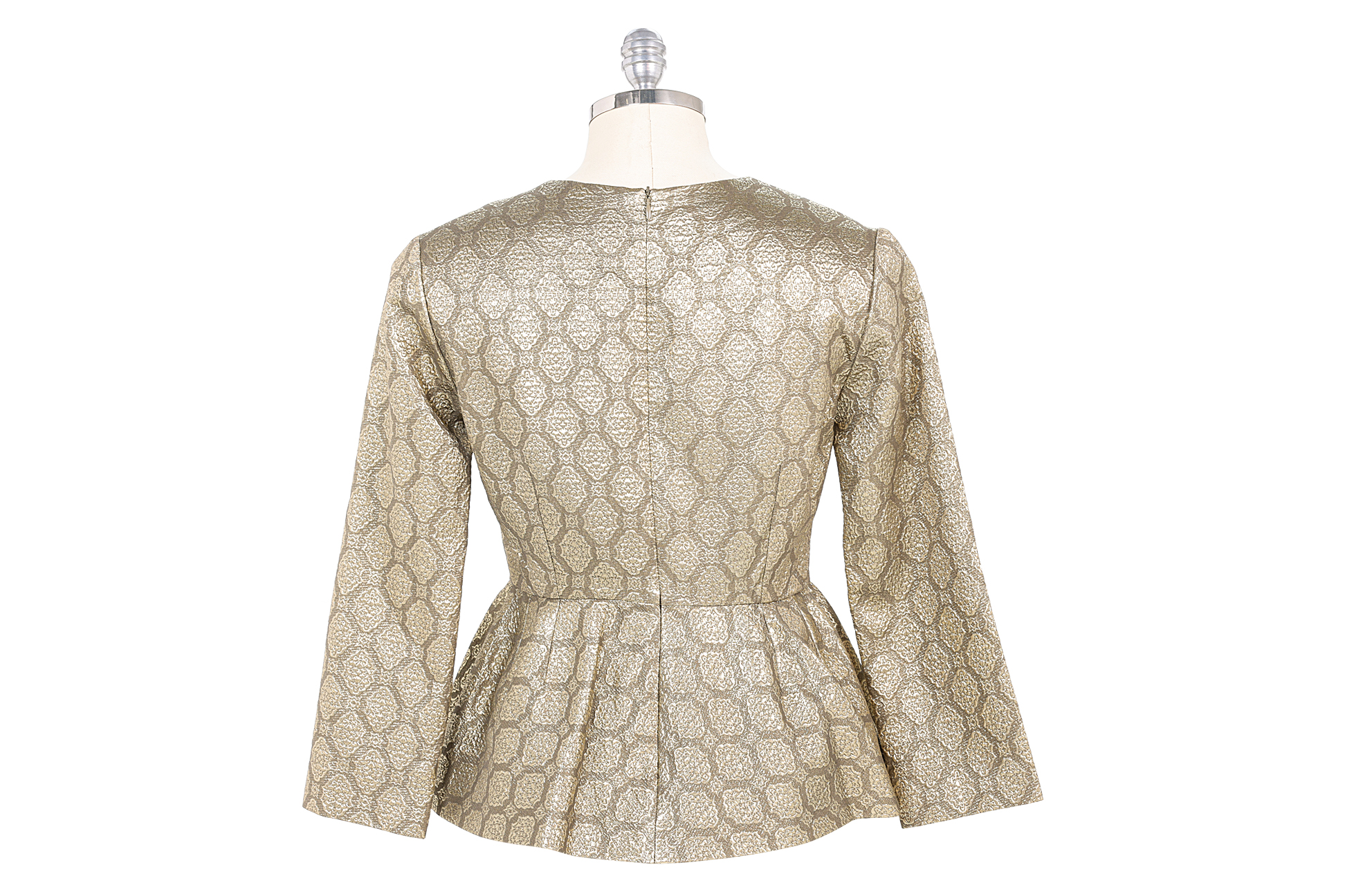 A STELLA MCCARTNEY GOLD BROCADE PEPLUM TOP - Image 2 of 2