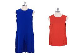A STELLA MCCARTNEY COBALT BLUE DRESS AND VERMILION TOP