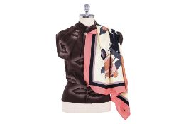 A DRIES VAN NOTEN FLORAL PRINT SCARF SASH TOP