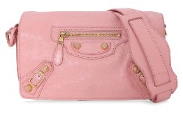 A BALENCIAGA MOTOCROSS CLASSIC SLING BAG IN BABY PINK