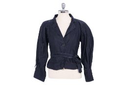 A DRIES VAN NOTEN NAVY BUTTONED JACKET
