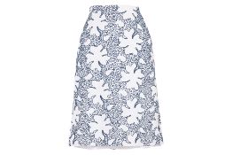 A DRIES VAN NOTEN FLORAL PATTERN SKIRT