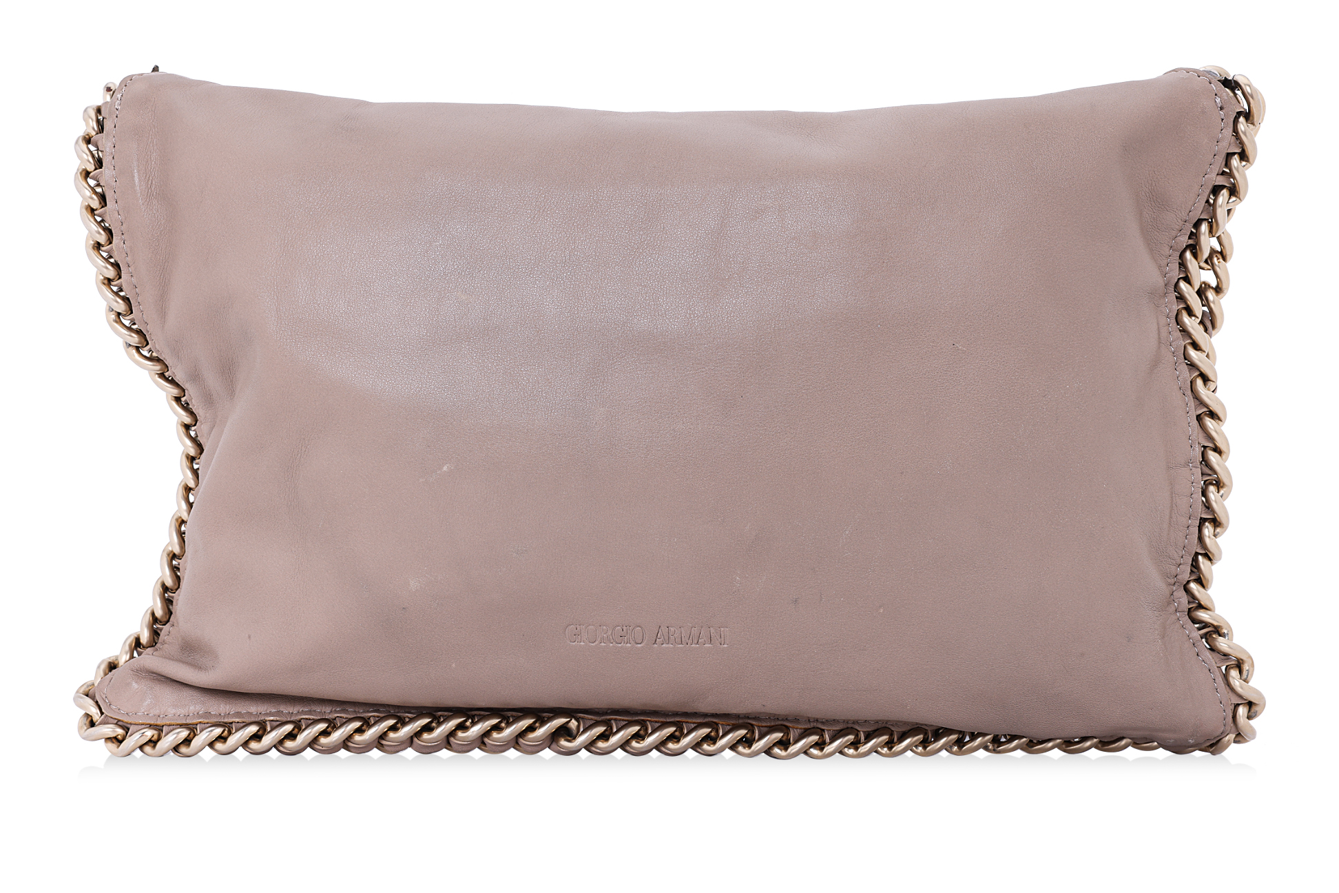 A GIORGIO ARMANI LEATHER ENVELOPE CLUTCH/HANDBAG WITH CHAIN - Image 4 of 4