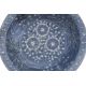 A LARGE SWATOW SLIP-DECORATED BLUE GROUND BOWL - Image 2 of 7