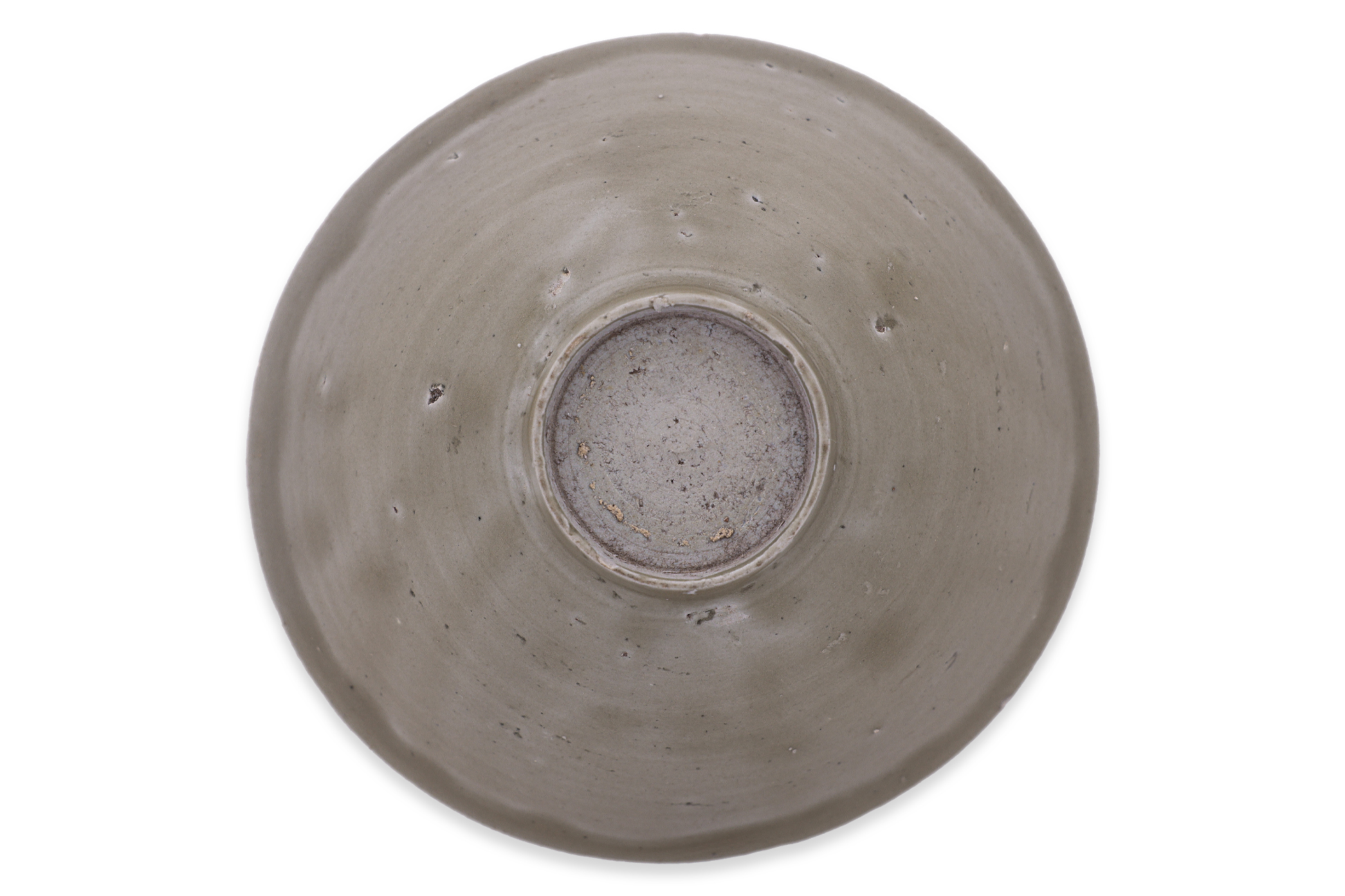 A COMBED OLIVE GREEN GLAZED BOWL - Image 5 of 5