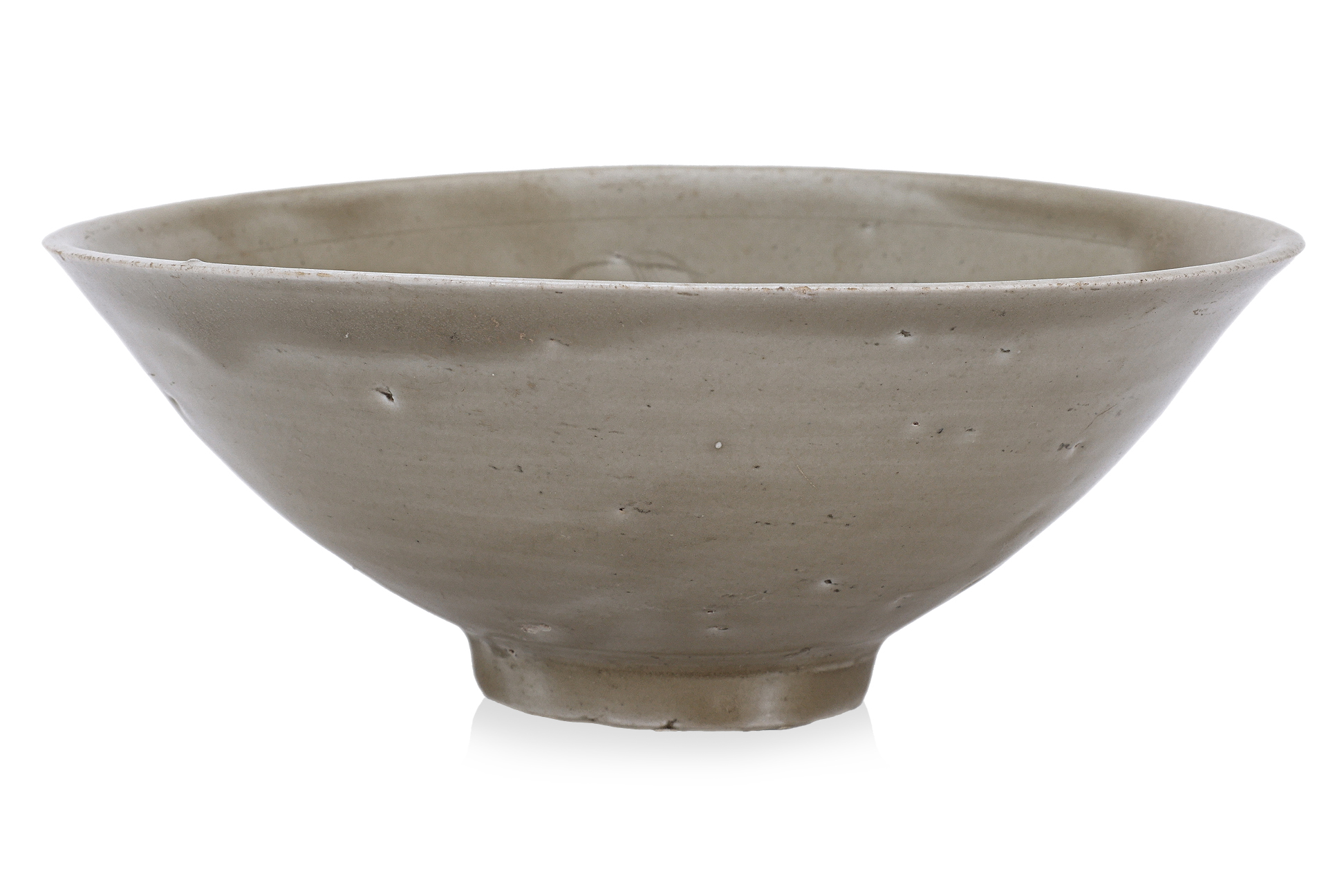 A COMBED OLIVE GREEN GLAZED BOWL - Image 2 of 5