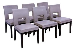 A SET OF SIX CHRSTIAN LIAIGRE 'VELIN' LEATHER DINING CHAIRS